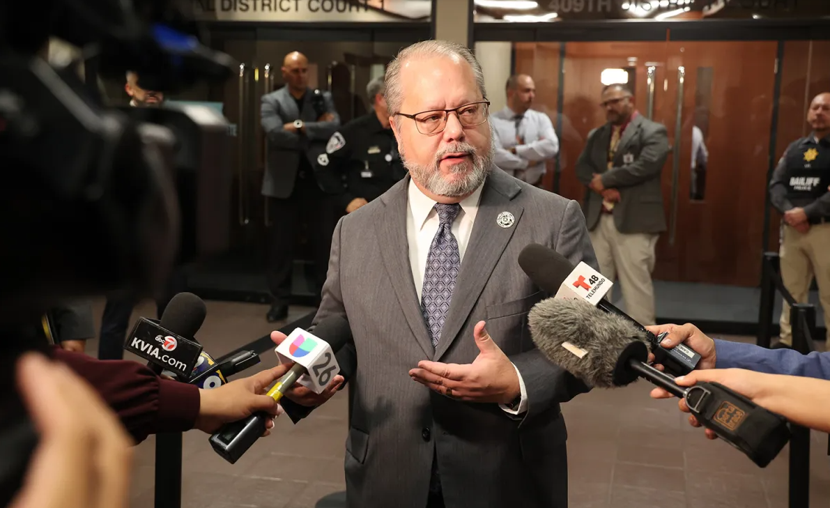 District Attorney Bill Hicks spoke to the media after a court hearing on Thursday, Oct. 24, 2024.