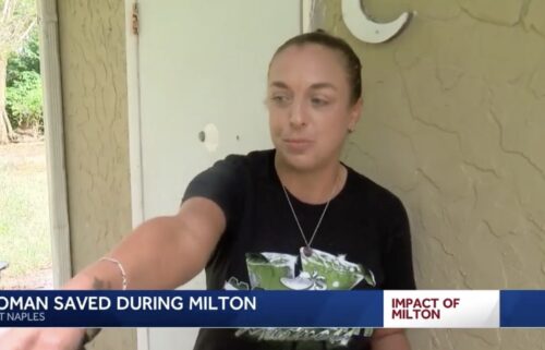 A Naples woman was rescued from her apartment by Greater Naples Fire Rescue after floodwaters from Hurricane Milton trapped her inside. Stephanie Ressegue said water began seeping through the walls and door of her apartment on Areca Avenue and Bayshore Drive as the storm got stronger.