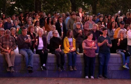 A candlelight vigil was held at Pack Square Park in downtown Asheville on Tuesday