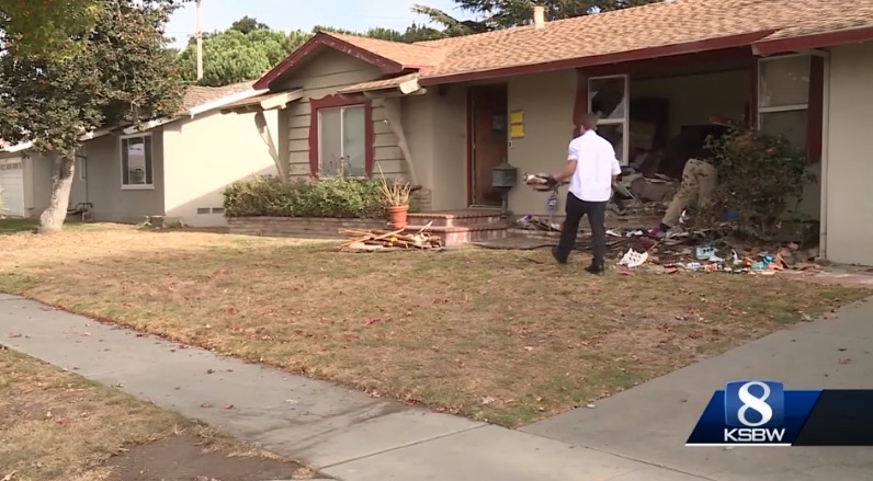 <i>KSBW via CNN Newsource</i><br/>A car went into a Salinas home on October 22. The crash occurred on Byron and Chaucer Drive. The car barreled into the living room. Salinas police said that a 50-year-old woman was arrested for driving under the influence.