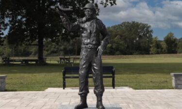 The statue of Lt. Col. Alexander Jefferson