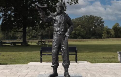 The statue of Lt. Col. Alexander Jefferson