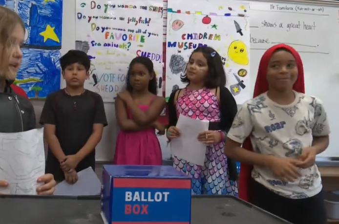 <i>WBBM via CNN Newsource</i><br/>Fourth graders at Lincoln Elementary in Evanston