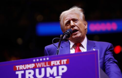 Former President Donald Trump speaks at a rally at Madison Square Garden on October 27 in New York City. Comments made by speakers at the event have prompted finger-pointing within the former president’s inner circle and concern that his message was eclipsed by controversy.