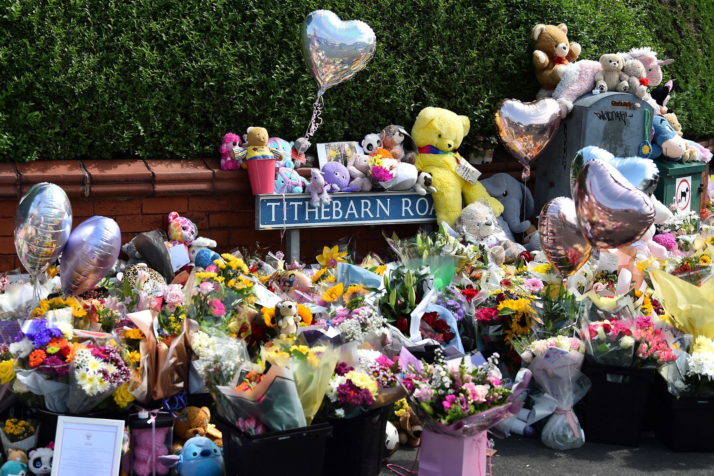 <i>Peter Powell/AFP/Getty Images via CNN Newsource</i><br/>Floral tributes were left for the victims following the deadly knife attack in Southport