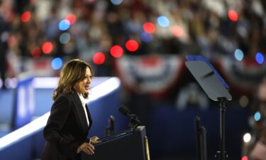 Vice President Kamala Harris speaks during a campaign rally on the Ellipse on October 29