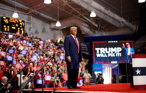 Republican presidential nominee and former U.S. President Donald Trump attends a campaign rally in Rocky Mount