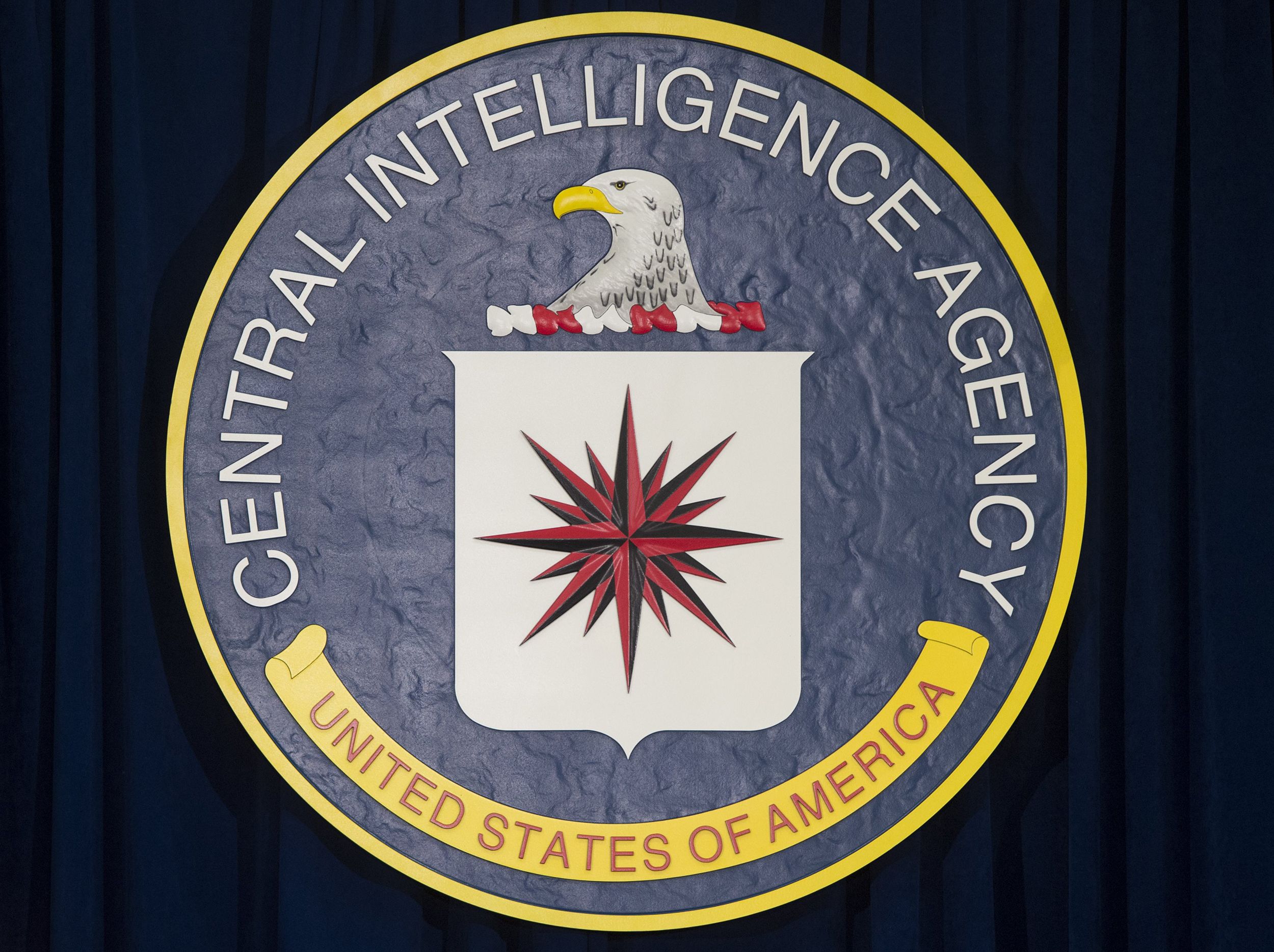 <i>Saul Loeb/AFP/Getty Images via CNN Newsource</i><br/>The seal of the Central Intelligence Agency (CIA) is seen at CIA Headquarters in Langley