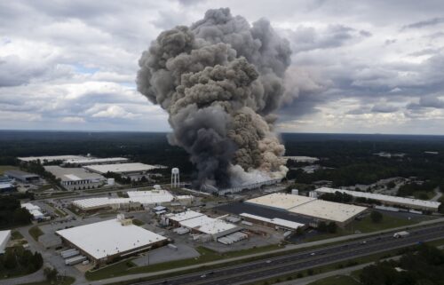 Smoke billows from a fire at the BioLab facility in Conyers