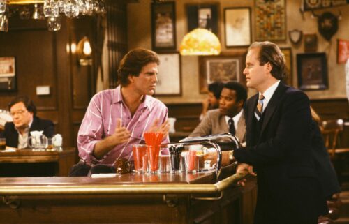 (From left) Ted Danson and Kelsey Grammer on 'Cheers.'