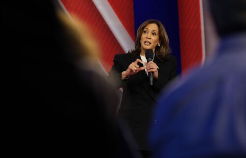 Vice President Kamala Harris participates in a CNN Presidential Town Hall moderated by CNN’s Anderson Cooper in Delaware County