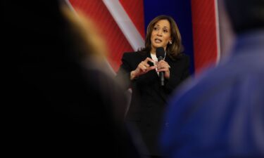 Vice President Kamala Harris participates in a CNN Presidential Town Hall moderated by CNN’s Anderson Cooper in Delaware County