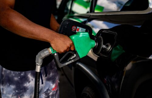 A driver refuels their vehicle at a BP gas station in Detroit