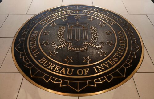 The Federal Bureau of Investigation seal is seen at FBI headquarters in Washington