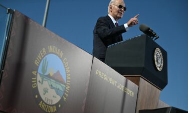 President Joe Biden speaks at the Gila River Crossing School in the Gila River Indian Community