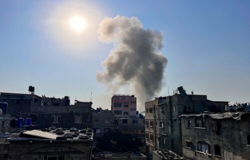 Smoke billows following Israeli bombardment on Beit Lahia