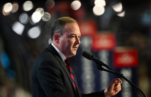 Former Rep. Lee Zeldin speaks on stage on the third day of the Republican National Convention at the Fiserv Forum on July 17 in Milwaukee