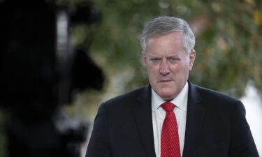 White House Chief of Staff Mark Meadows talks to reporters at the White House on October 21