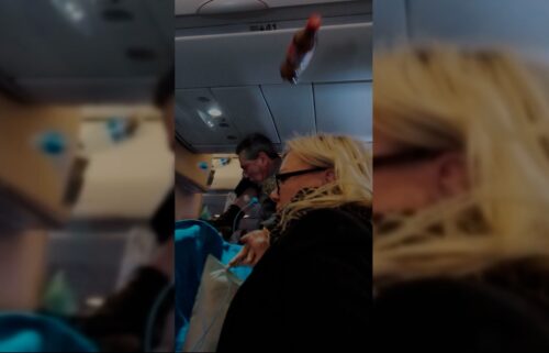 An image from a Scandinavian Airlines passenger shows severe turbulence on a Miami-bound flight Thursday.