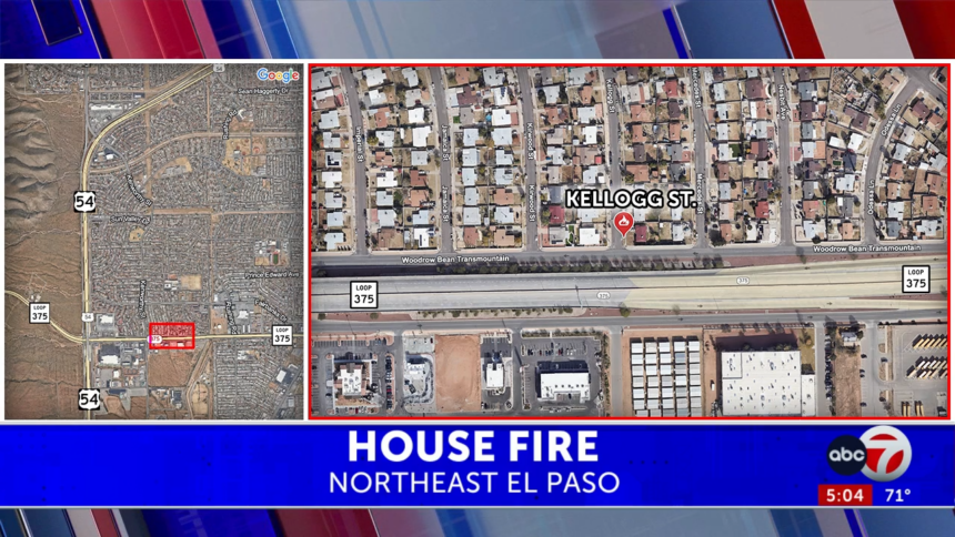 Fire burning house in Northeast El Paso - KVIA