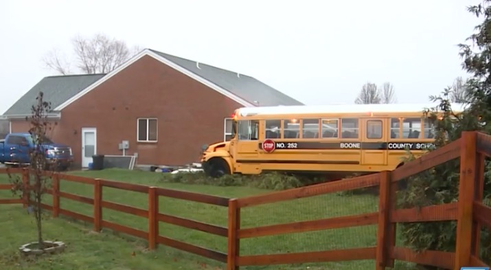 <i>WLWT via CNN Newsource</i><br/>Three students were injured and a bus driver was taken to the ICU after a school bus crash in Burlington