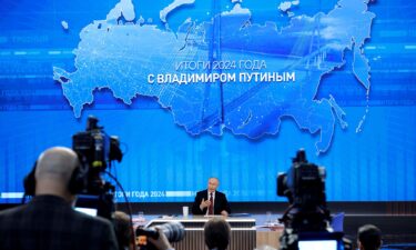 Russia's President Vladimir Putin speaks during his annual end-of-year press conference in Moscow on Thursday.