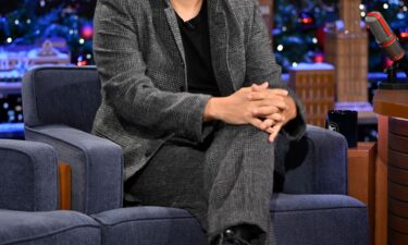 Lin-Manuel Miranda is pictured during an interview on "The Tonight Show with Jimmy Fallon."