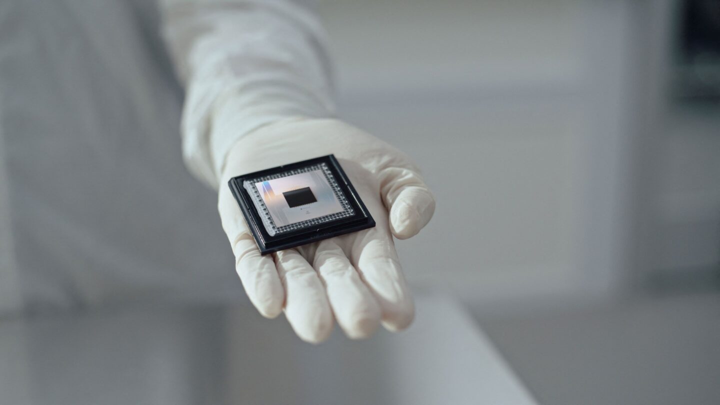 <i>Google/Handout/Reuters via CNN Newsource</i><br/>Google Quantum AI's "Willow" chip on December 6.