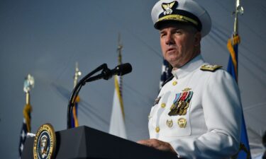 Adm. Karl Schultz speaks during a change of command ceremony at Coast Guard Headquarters in Washington