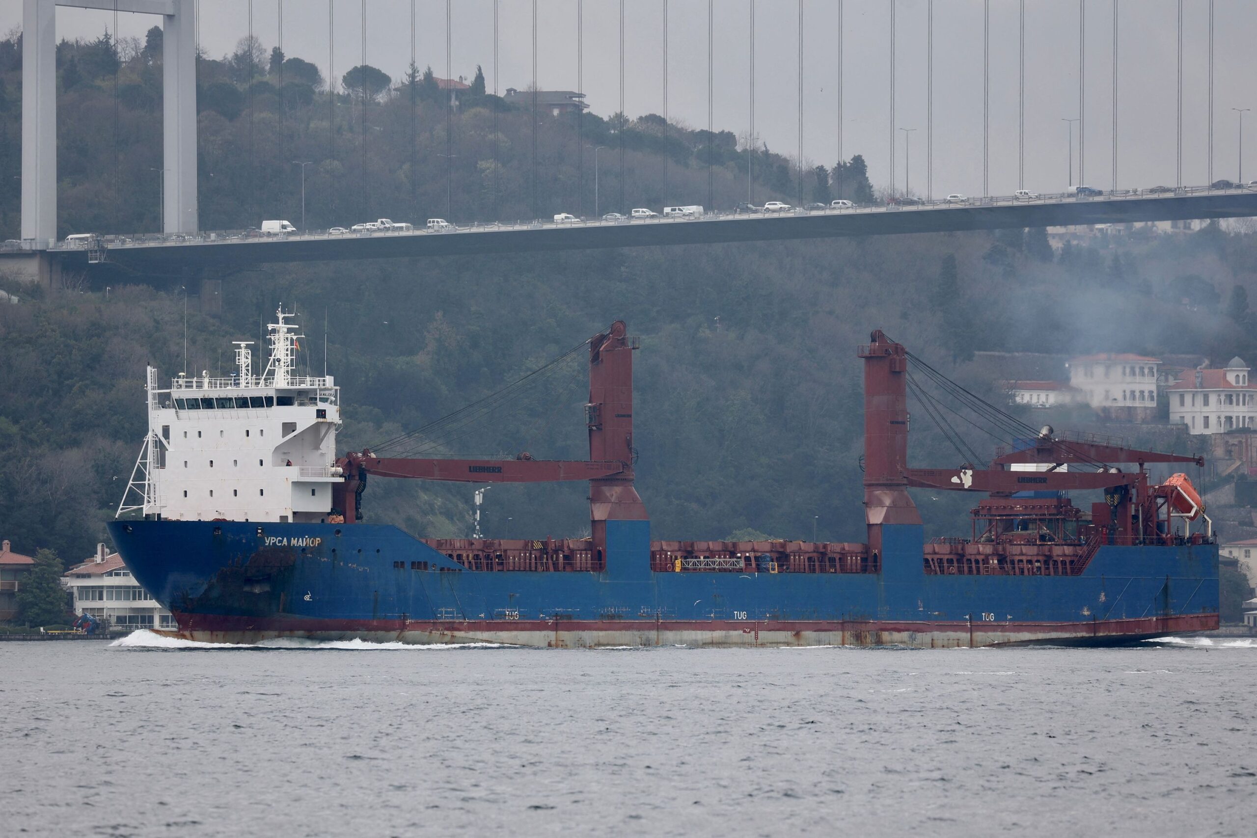 <i>Yoruk Isik/Reuters/File via CNN Newsource</i><br/>The Russian cargo ship Ursa Major is seen in 2023.