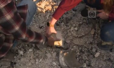While sifting through the debris left behind by the devastating fire