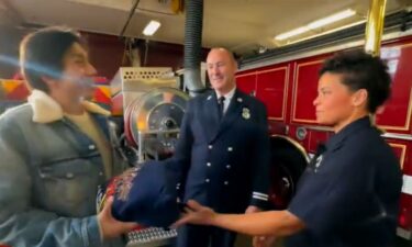 A survivor of the Pacific Palisades fire was in San Francisco to give thanks to the fire station that protected his home from the blaze.