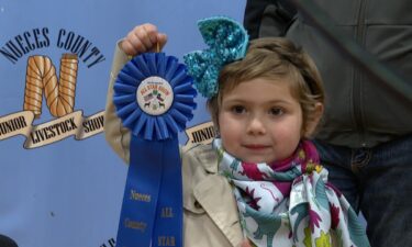 4-year-old Paisley Rabe took part in the first group. She wasn’t even sure if she was going to get the chance to walk a goat this year.