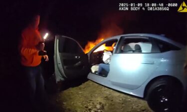 Body camera video shows the moment a woman was saved after a January 9 crash on County Highway KR and State Highway 45.