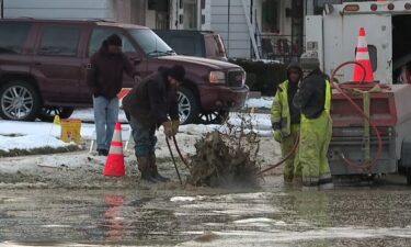 The city turned off water to prevent further flooding.