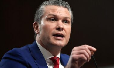 Hegseth speaks during his confirmation hearing on January 14.