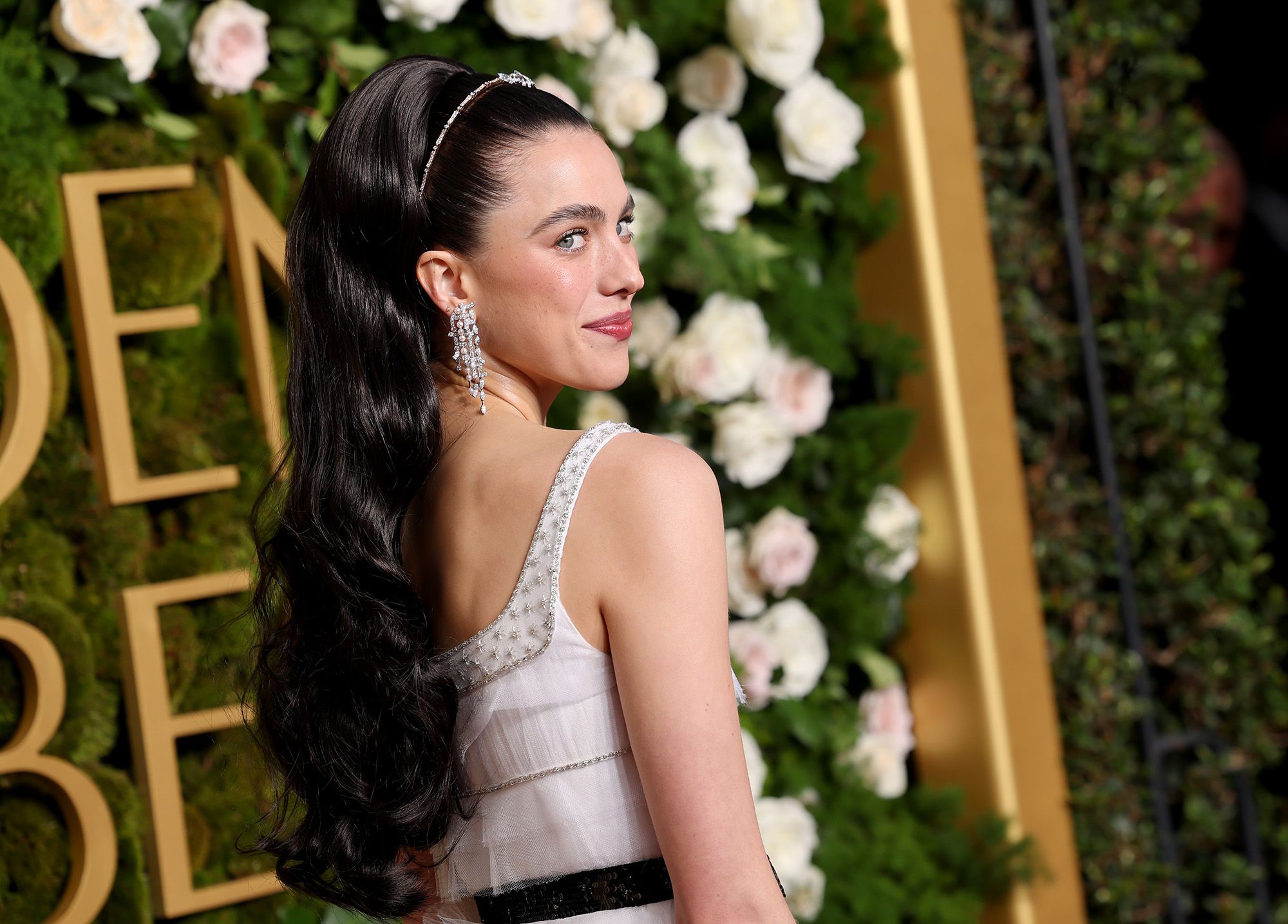 <i>Amy Sussman/Getty Images via CNN Newsource</i><br/>Margaret Qualley is pictured attending the Golden Globe Awards earlier this month.