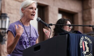 Activist Cecile Richards speaks during the nationwide Women's March in 2021. Richards