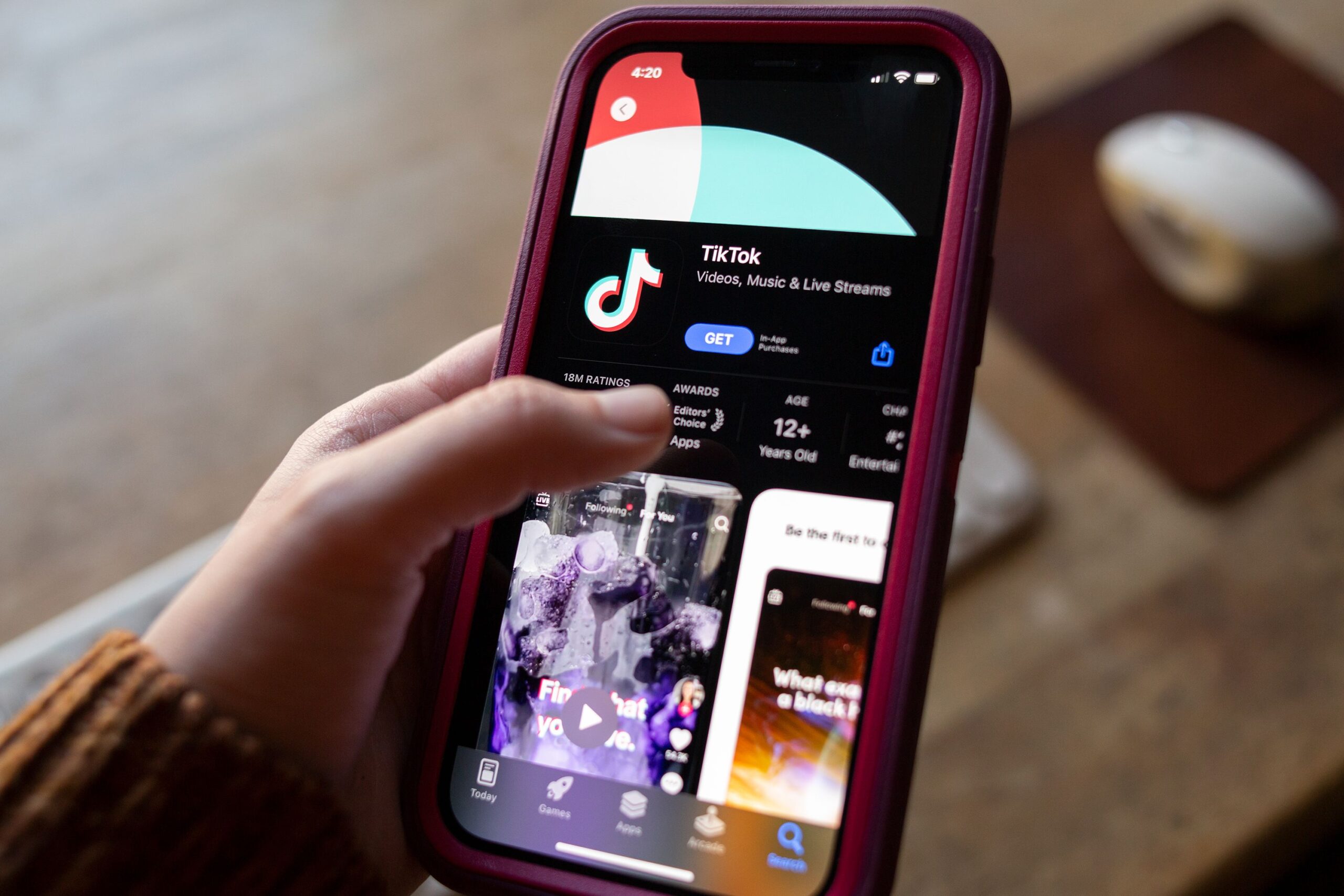 <i>Brook Joyner/CNN via CNN Newsource</i><br/>TikTok is seen in the app store of an iPhone on January 8. President Donald Trump’s decision to issue an executive order on January 20 delaying enforcement of the federal ban on TikTok has deepened a murky legal landscape in the US for the popular social media app and its technology partners.