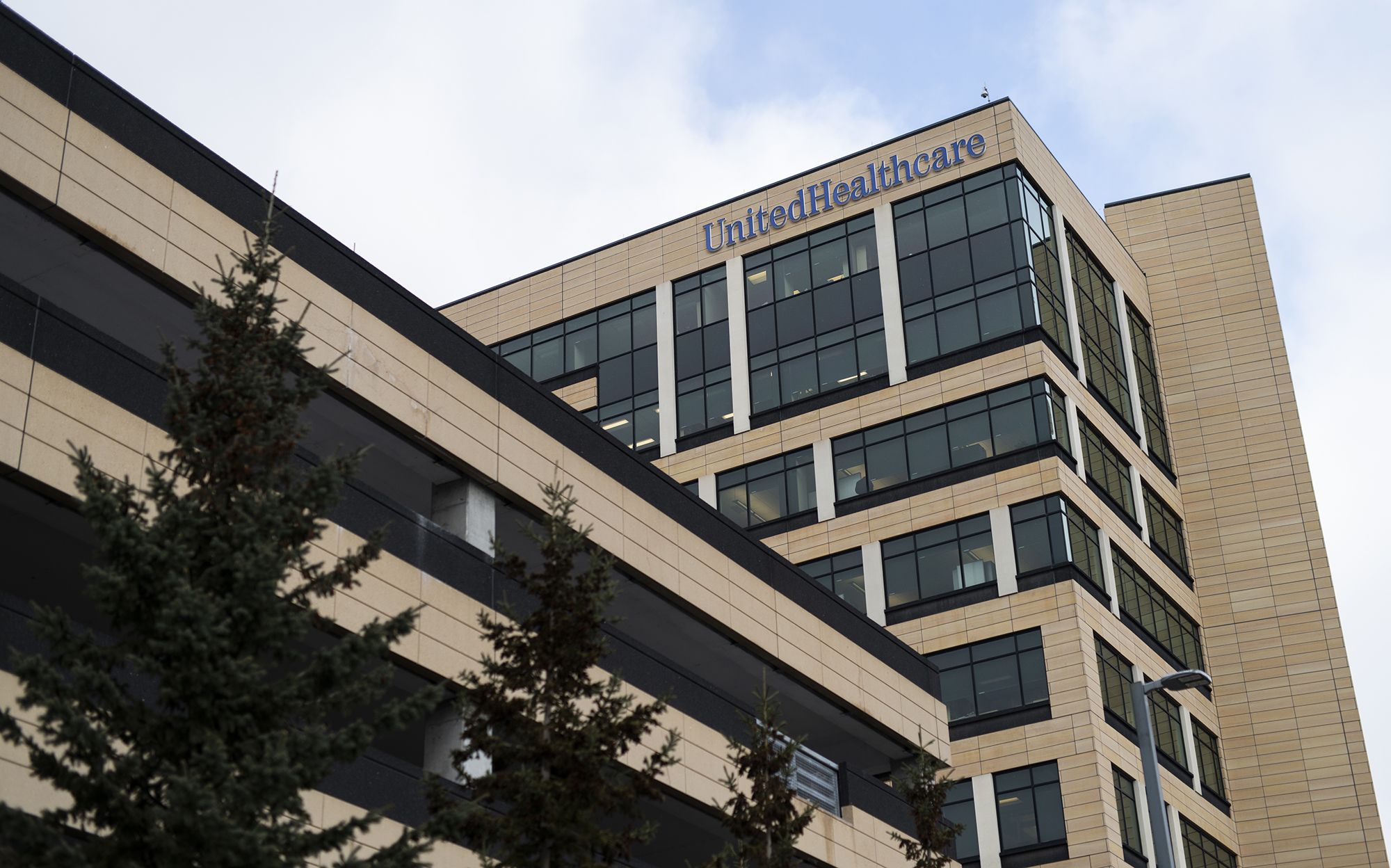 <i>Stephen Maturen/Getty Images North America/Getty Images via CNN Newsource</i><br/>A general view outside the United Healthcare corporate headquarters is seen here on December 4 in Minnetonka