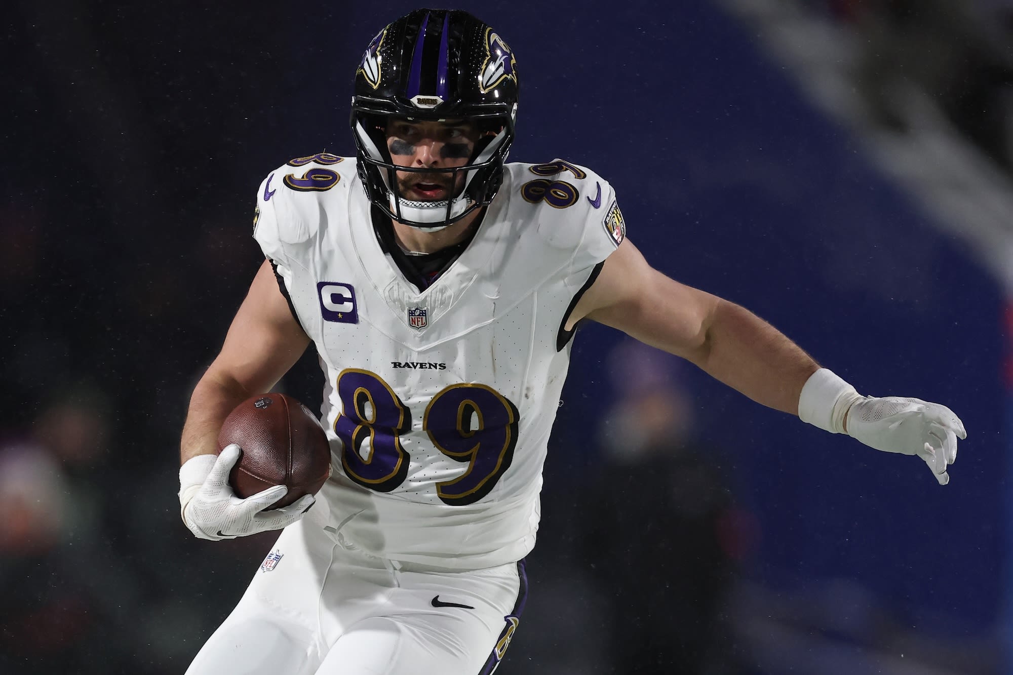 <i>Al Bello/Getty Images via CNN Newsource</i><br/>Baltimore Ravens tight end finished Sunday's AFC divisional game with five catches for 61 yards.
