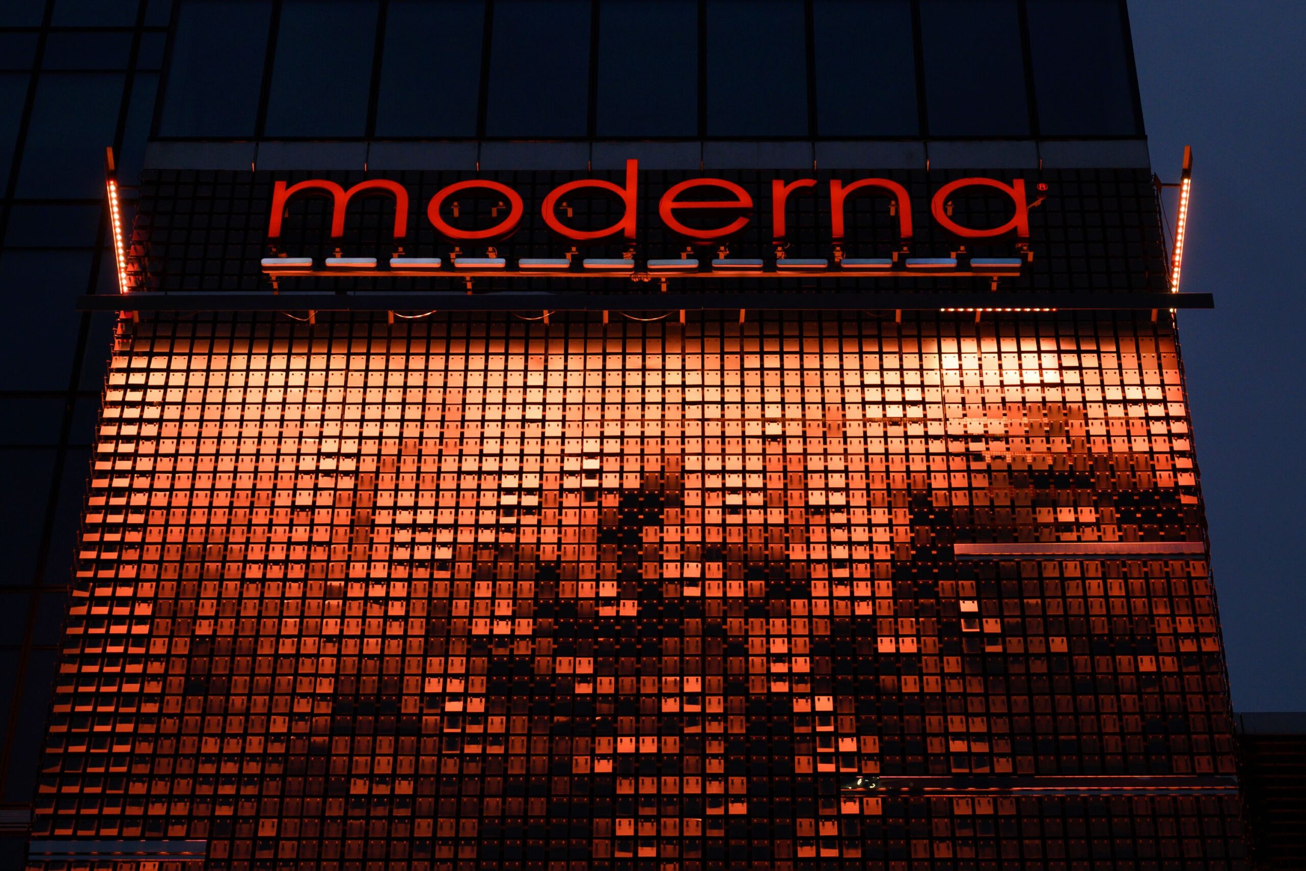 <i>Aleksander Kalka/NurPhoto/AP via CNN Newsource</i><br/>Pharmaceutical company Moderna signage is pictured on a building in Warsaw