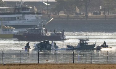Secretary of Transportation Sean Duffy speaks during a press conference as emergency response units continue to search the crash site of the American Airlines plane on the Potomac River.