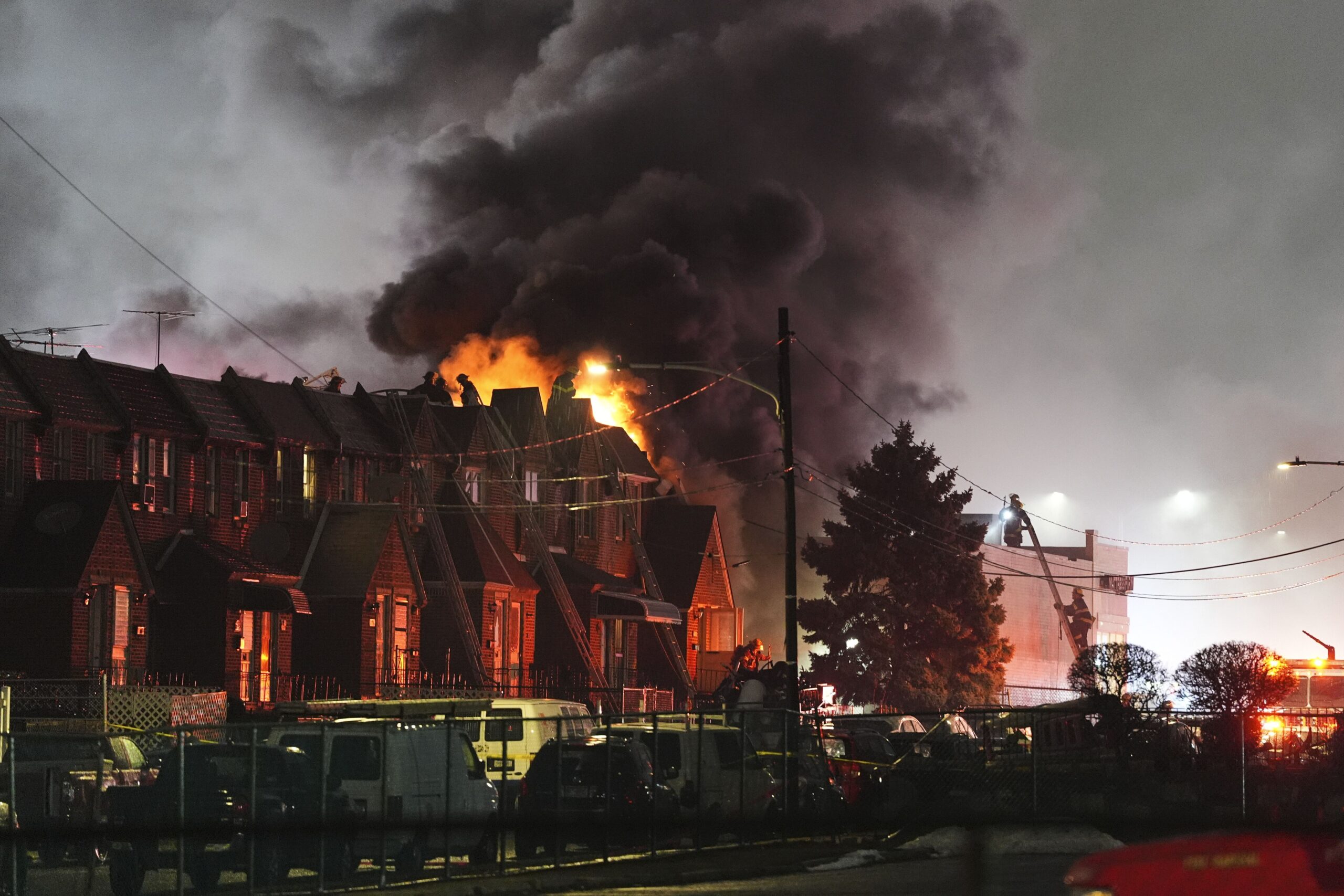 <i>Matt Rourke/AP via CNN Newsource</i><br/>First responders work the scene after a plane crash in Philadelphia