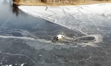 A van delivering food to someone ice fishing on Shawano Lake went through the ice early Tuesday morning.