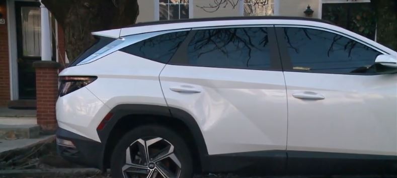 <i>WGAL via CNN Newsource</i><br/>A Ring doorbell camera captured a woman walking toward the white SUV just after 5 p.m. Thursday and throwing an object at it. She also kicked the rear passenger door