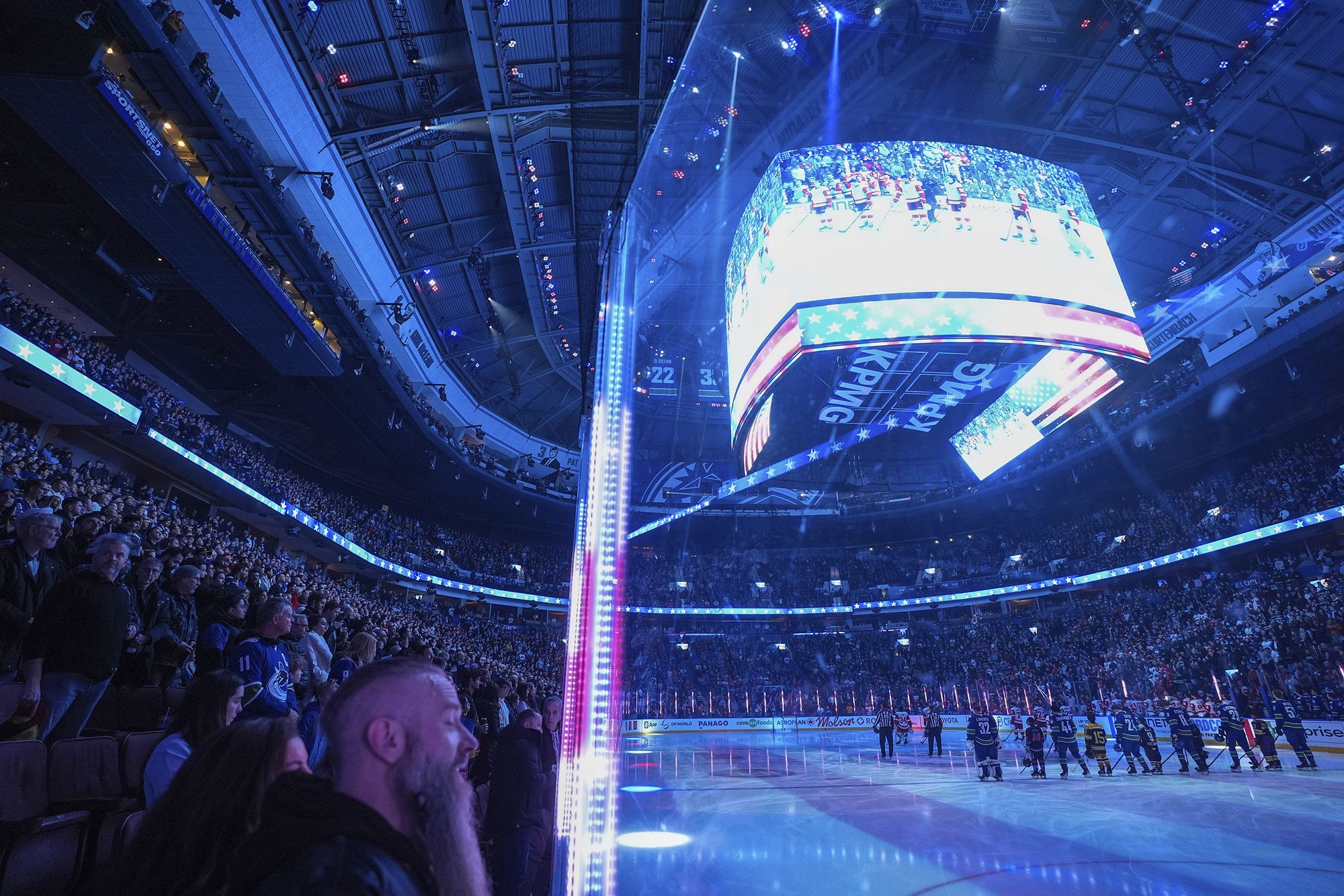 <i>Darryl Dyck/The Canadian Press/AP via CNN Newsource</i><br/>Fans boo as the US national anthem is sung before the Vancouver Canucks and Detroit Red Wings play an NHL hockey game in Vancouver