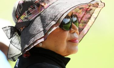 Kultida Woods watches her son play during the 2018 Masters.