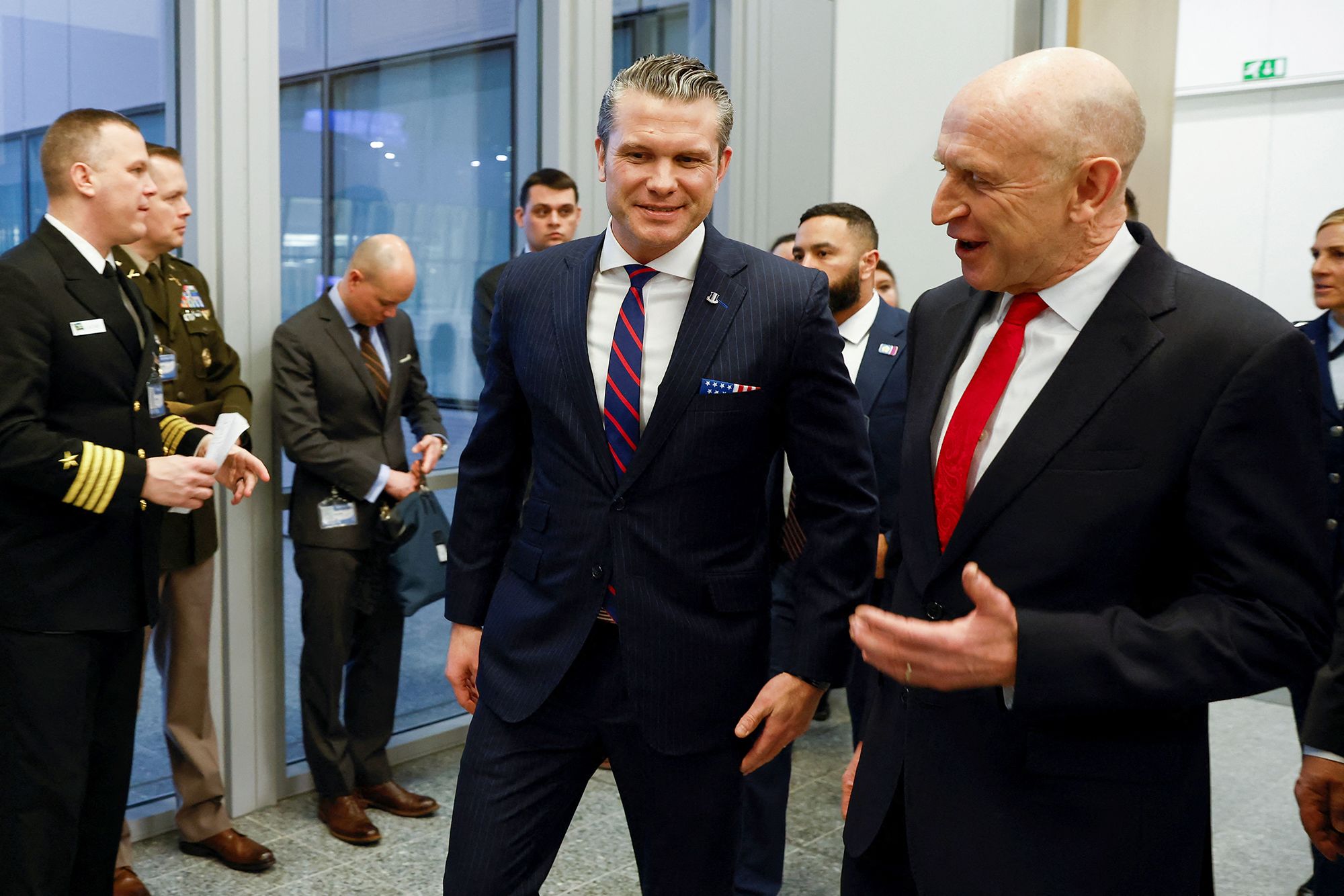 <i>Johanna Geron/Reuters via CNN Newsource</i><br/>U.S. Defense Secretary Pete Hegseth meets with British Defence Secretary John Healey