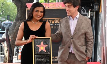 Mindy Kaling and B.J. Novak are seen here at Kaling's Hollywood Walk of Fame ceremony on Tuesday.